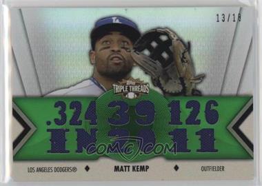 2012 Topps Triple Threads - Relics - Emerald #TTR-117 - Matt Kemp /18