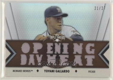 2012 Topps Triple Threads - Relics - Sepia #TTR-60 - Yovani Gallardo /27