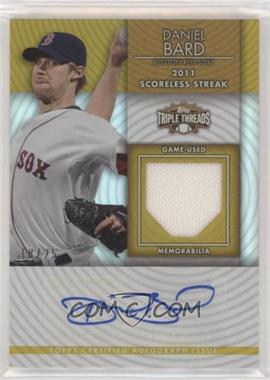 2012 Topps Triple Threads - Unity Autograph Relics - Gold #TTUAR-25 - Daniel Bard /25