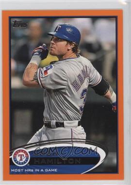 2012 Topps Update Series - [Base] - Holiday Factory Set Bonus Pack Orange #US192 - Checklist - Josh Hamilton (Most HRs in a Game) /210