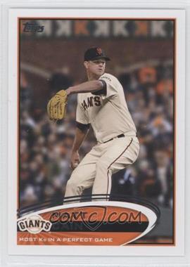 2012 Topps Update Series - [Base] #US211 - Checklist - Matt Cain (Most Ks in a Perfect Game)
