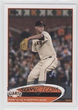 2012 Topps Update Series - [Base] #US211 - Checklist - Matt Cain (Most Ks in a Perfect Game)
