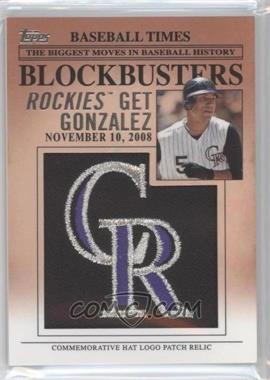 2012 Topps Update Series - Blockbusters Hat Logo Patch #BP-27 - Carlos Gonzalez