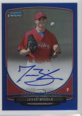 2013 Bowman - Chrome Prospects Autographs - Blue Refractor #BCP-JBI - Jesse Biddle /150