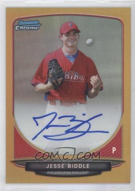 2013 Bowman - Chrome Prospects Autographs - Gold Refractor #BCP-JBI - Jesse Biddle /50