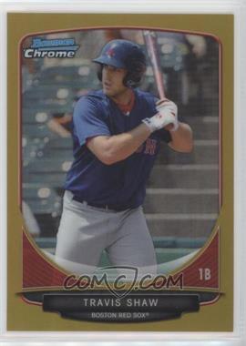 2013 Bowman - Prospects Chrome - Gold Refractor #BCP67 - Travis Shaw /50