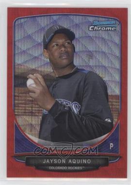 2013 Bowman - Prospects Chrome - Wrapper Redemption Red Wave Refractor #BCP102 - Jayson Aquino /25