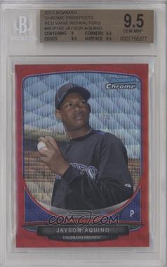 2013 Bowman - Prospects Chrome - Wrapper Redemption Red Wave Refractor #BCP102 - Jayson Aquino /25 [BGS 9.5 GEM MINT]