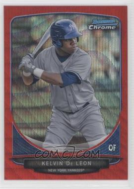 2013 Bowman - Prospects Chrome - Wrapper Redemption Red Wave Refractor #BCP86 - Kelvin De Leon /25