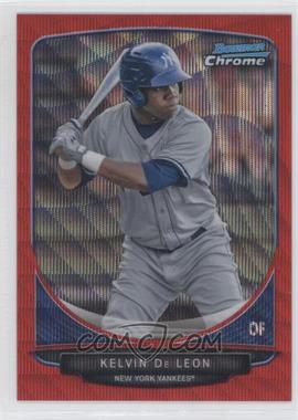 2013 Bowman - Prospects Chrome - Wrapper Redemption Red Wave Refractor #BCP86 - Kelvin De Leon /25