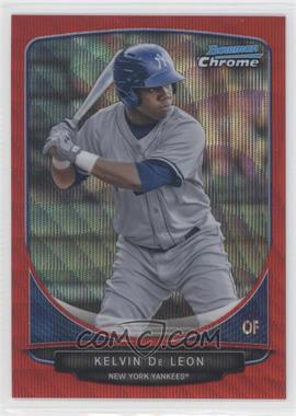 2013 Bowman - Prospects Chrome - Wrapper Redemption Red Wave Refractor #BCP86 - Kelvin De Leon /25