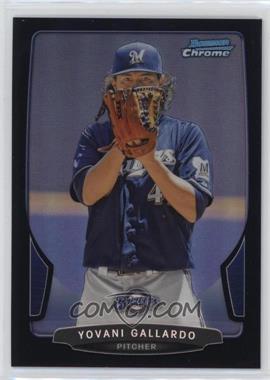 2013 Bowman Chrome - [Base] - Black Refractor #151 - Yovani Gallardo /15