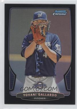 2013 Bowman Chrome - [Base] - Black Refractor #151 - Yovani Gallardo /15