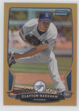 2013 Bowman Chrome - [Base] - Gold Refractor #220 - Clayton Kershaw /50