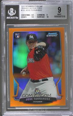 2013 Bowman Chrome - [Base] - Orange Refractor #103 - Jose Fernandez /25 [BGS 9 MINT]