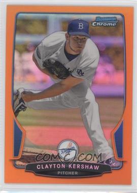 2013 Bowman Chrome - [Base] - Orange Refractor #220 - Clayton Kershaw /25