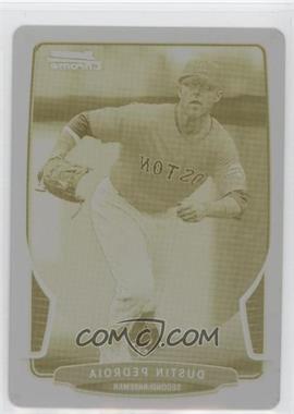 2013 Bowman Chrome - [Base] - Printing Plate Yellow #162 - Dustin Pedroia /1