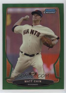 2013 Bowman Chrome - [Base] - Rack Pack Green Refractor #150 - Matt Cain