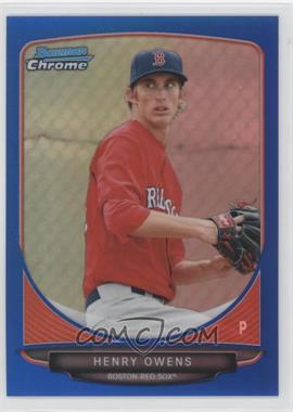 2013 Bowman Chrome - Prospects - Blue Refractor #BCP150 - Henry Owens /250