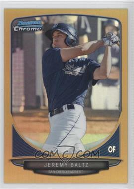 2013 Bowman Chrome - Prospects - Gold Refractor #BCP147 - Jeremy Baltz /50