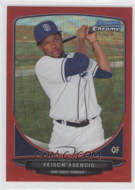 2013 Bowman Chrome - Prospects - Wrapper Redemption Red Wave Refractor #BCP189 - Yeison Asencio /25