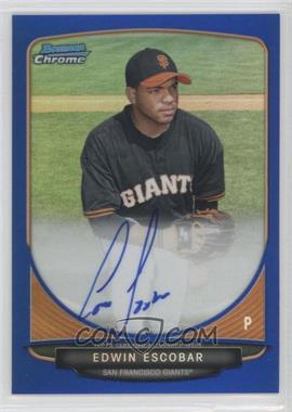 2013 Bowman Chrome - Prospects Autographs - Blue Refractor #BCA-EE - Edwin Escobar /150