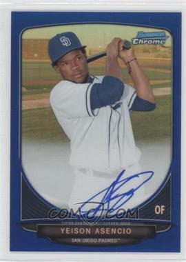 2013 Bowman Chrome - Prospects Autographs - Blue Refractor #BCA-YA - Yeison Asencio /150