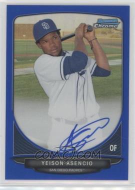 2013 Bowman Chrome - Prospects Autographs - Blue Refractor #BCA-YA - Yeison Asencio /150