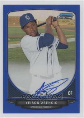 2013 Bowman Chrome - Prospects Autographs - Blue Refractor #BCA-YA - Yeison Asencio /150