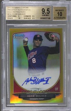 2013 Bowman Chrome - Prospects Autographs - Gold Refractor #BCA-AW - Adam Walker /50 [BGS 9.5 GEM MINT]