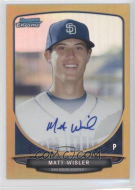 2013 Bowman Chrome - Prospects Autographs - Gold Refractor #BCA-MWI - Matt Wisler /50