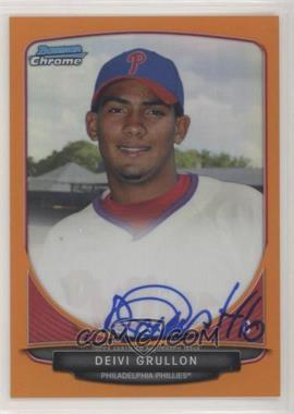 2013 Bowman Chrome - Prospects Autographs - Orange Refractor #BCA-DG - Deivi Grullon /25