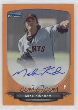 2013 Bowman Chrome - Prospects Autographs - Orange Refractor #BCA-MK - Mike Kickham /25