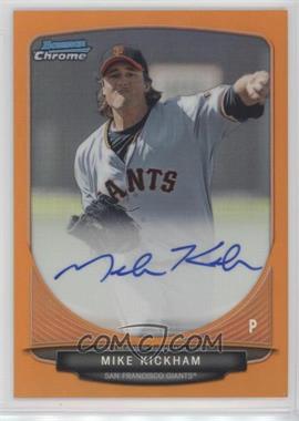 2013 Bowman Chrome - Prospects Autographs - Orange Refractor #BCA-MK - Mike Kickham /25