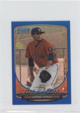 2013 Bowman Chrome Minis - [Base] - Blue Refractor #197 - Jorge Perez /99