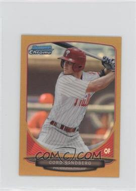 2013 Bowman Chrome Minis - [Base] - Gold Refractor #62 - Cord Sandberg /50