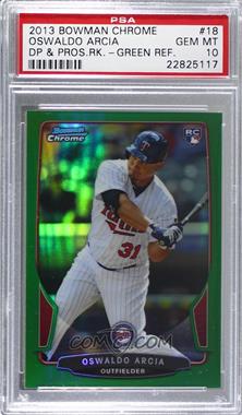 2013 Bowman Draft Picks & Prospects - Chrome - Green Refractor #18 - Oswaldo Arcia /75 [PSA 10 GEM MT]