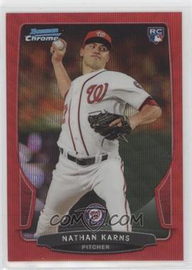 2013 Bowman Draft Picks & Prospects - Chrome - Red Wave Refractor #3 - Nate Karns /25