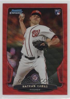 2013 Bowman Draft Picks & Prospects - Chrome - Red Wave Refractor #3 - Nate Karns /25