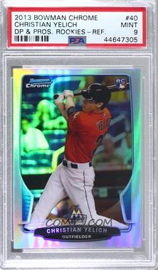 2013 Bowman Draft Picks & Prospects - Chrome - Refractor #40 - Christian Yelich [PSA 9 MINT]