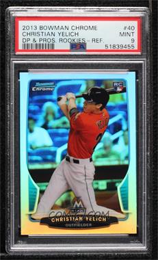 2013 Bowman Draft Picks & Prospects - Chrome - Refractor #40 - Christian Yelich [PSA 9 MINT]