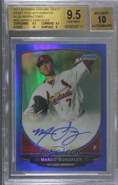 2013 Bowman Draft Picks & Prospects - Chrome Prospect Autographs - Blue Refractor #BCA-MG - Marco Gonzales /99 [BGS 9.5 GEM MINT]