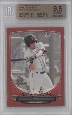 2013 Bowman Draft Picks & Prospects - Draft Picks - Red #BDPP43 - Jon Denney /5 [BGS 9.5 GEM MINT]