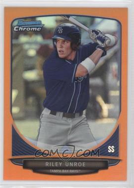 2013 Bowman Draft Picks & Prospects - Draft Picks Chrome - Orange Refractor #BDPP35 - Riley Unroe /25