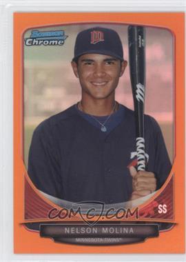 2013 Bowman Draft Picks & Prospects - Draft Picks Chrome - Orange Refractor #BDPP76 - Nelson Molina /25