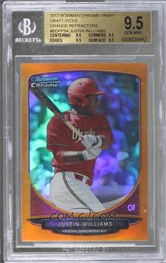 2013 Bowman Draft Picks & Prospects - Draft Picks Chrome - Orange Refractor #BDPP94 - Justin Williams /25 [BGS 9.5 GEM MINT]