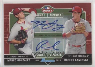 2013 Bowman Draft Picks & Prospects - Dual Draftee - Red Autographs #DD-GK - Marco Gonzales, Robert Kaminsky /5