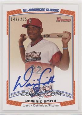 2013 Bowman Draft Picks & Prospects - Perfect Game All-American Autographs #PG-DS - Dominic Smith /235