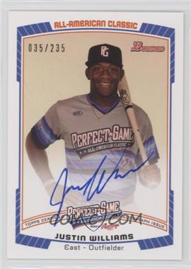 2013 Bowman Draft Picks & Prospects - Perfect Game All-American Autographs #PG-JW - Justin Williams /235