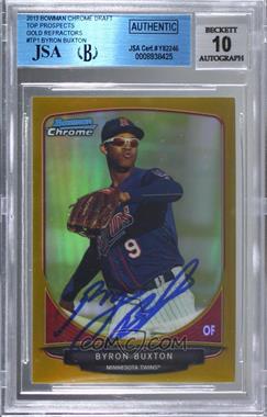 2013 Bowman Draft Picks & Prospects - Top Prospects Chrome - Gold Refractor #TP-1 - Byron Buxton /50 [JSA Certified Encased by BGS]
